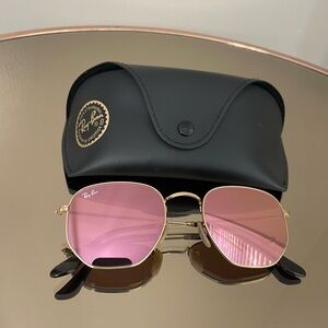 Ray-Ban Pink and Gold Sunglasses